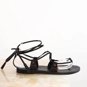 Valia Gabriel Strappy Classic Black Studded Boho Gladiator Lia Sandal Sz‎ 5.5